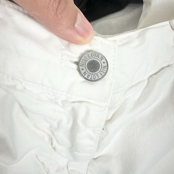 Nili Lotan Shon Pant 27" size 4 Off White  $375 Wide Bowleg Cropped Barrel Baggy - Picture 12 of 14